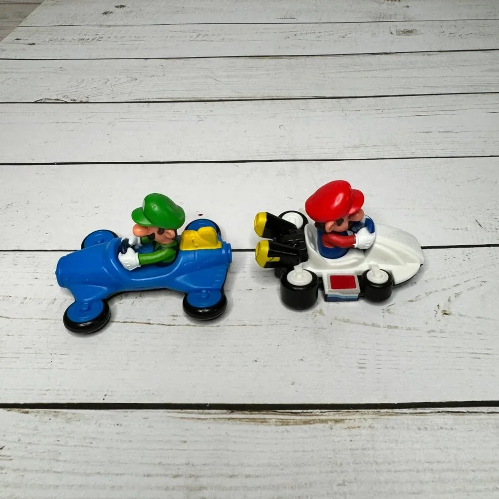 Mario & Luigi Kart Pull Back Cars Nintendo‎ McDonald's Happy Meal Toys Vintage